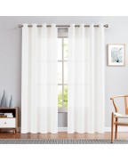 White linen textured curtains
